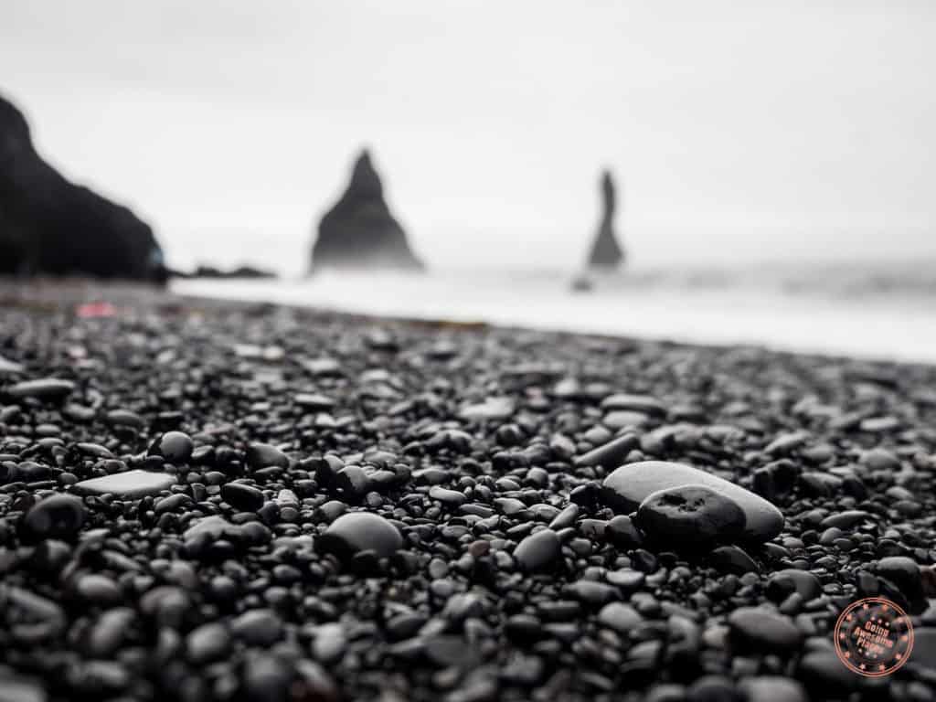 volcanic rocky shore of dyrholaey beach on day 6 of iceland itinerary