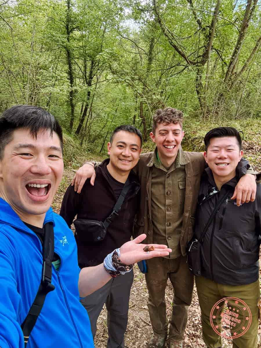 3 guys with oressea truffle hunting