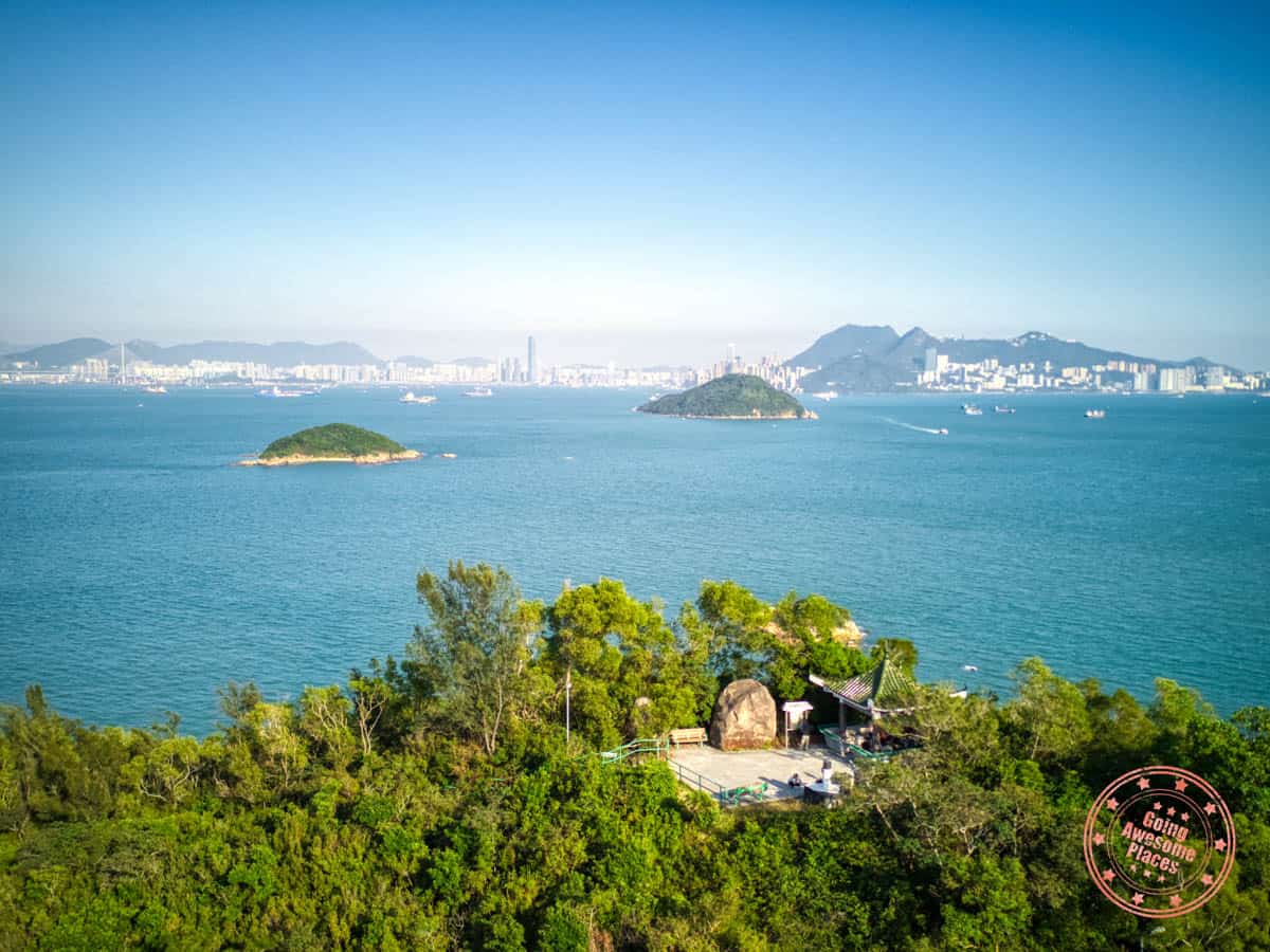 aerial view from finger hill peng chau island trail