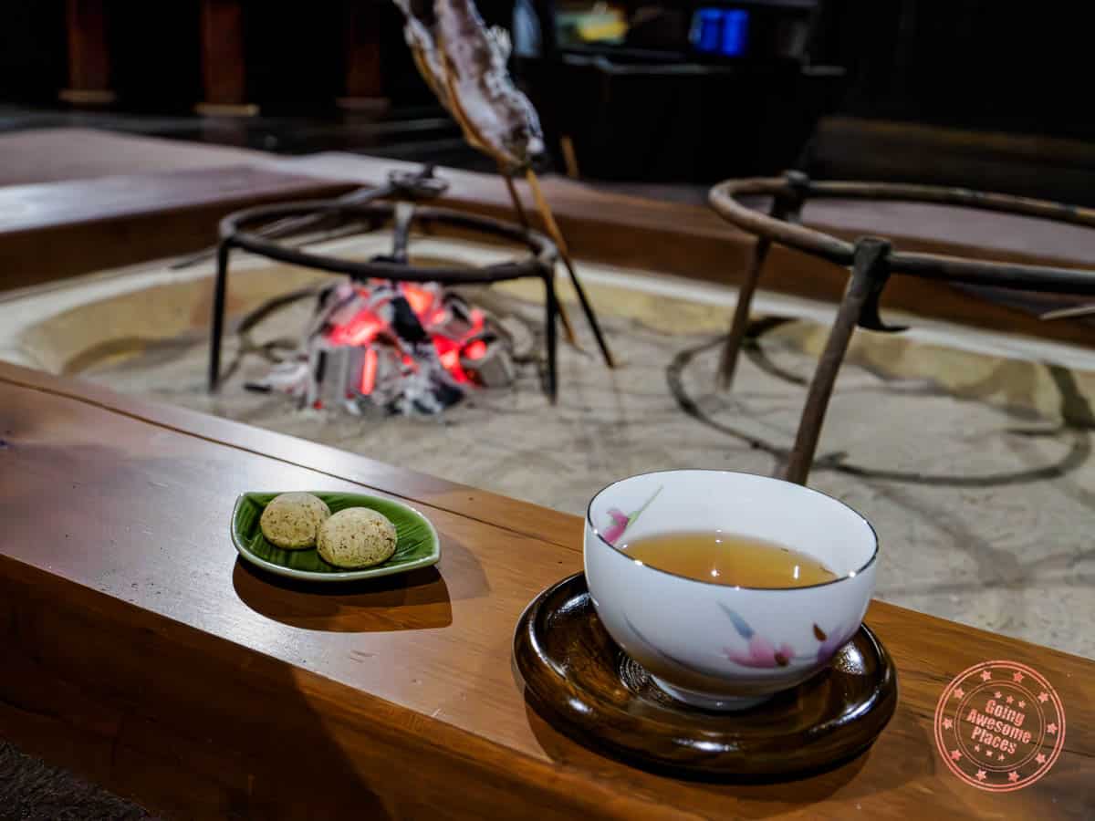 afternoon tea and cookie snacks prepared during kouya farm house stay