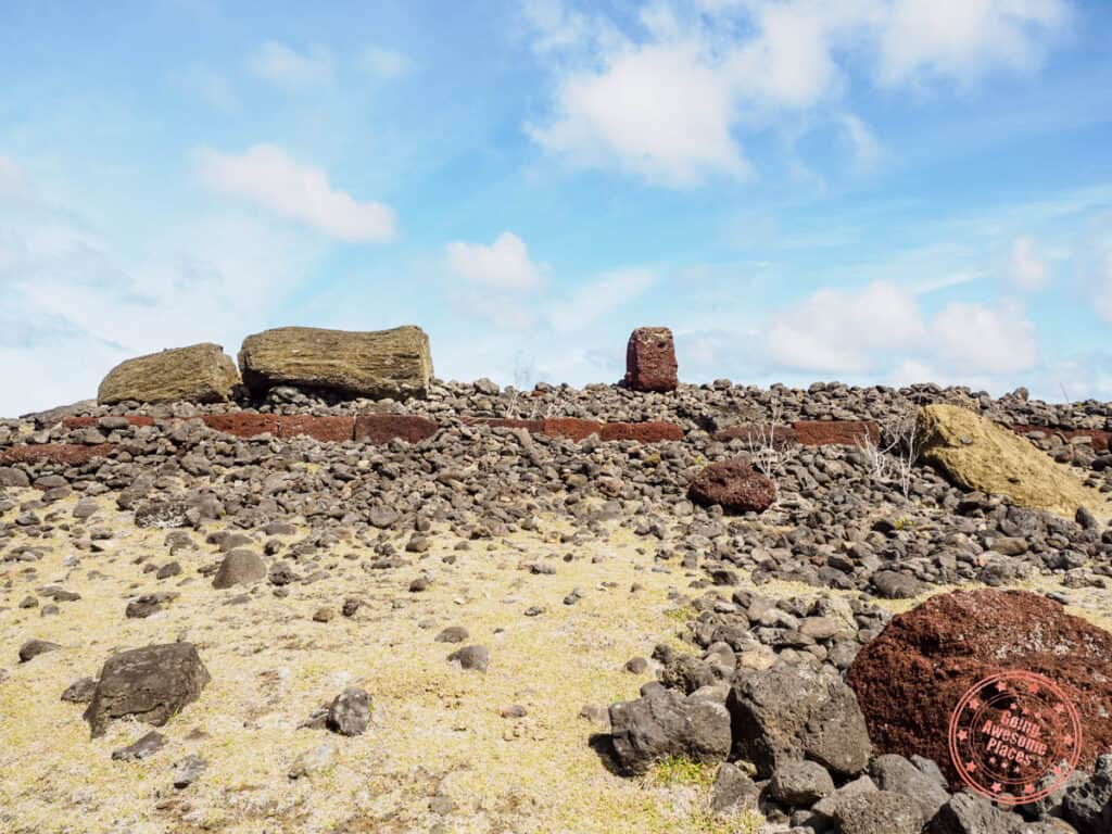 ahu one makihi in situ ceremonial moai platform