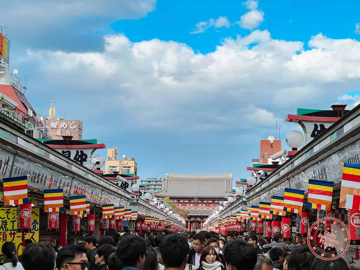 asakusa nakamise dori street in tokyo in the fall