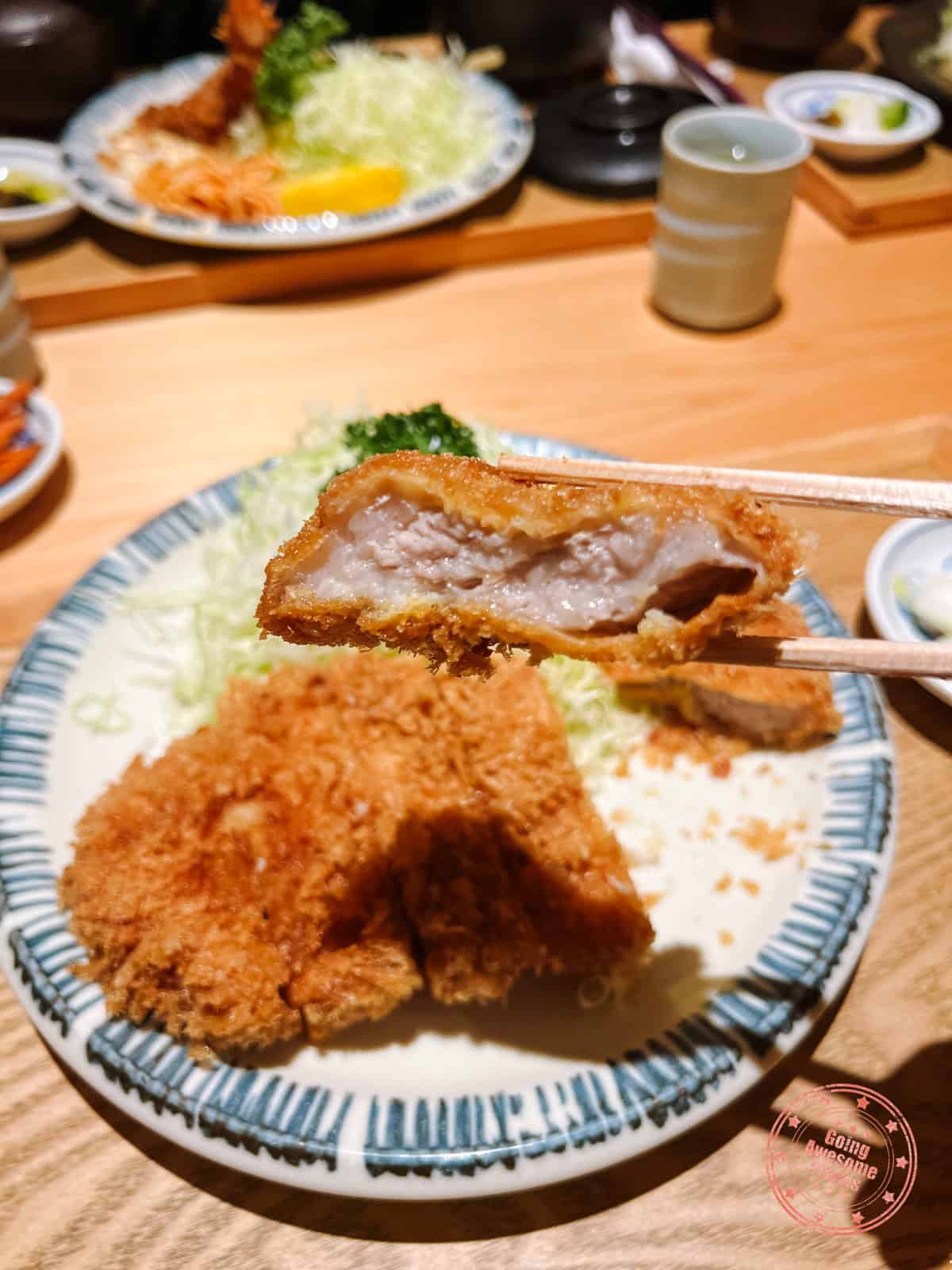 juicy and crispy tonkatsu at bairin ginza honten in tokyo