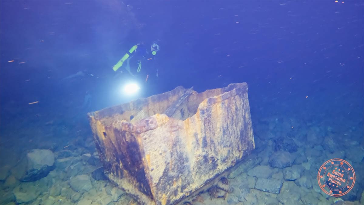 bonne terre scuba diving lead mine cart
