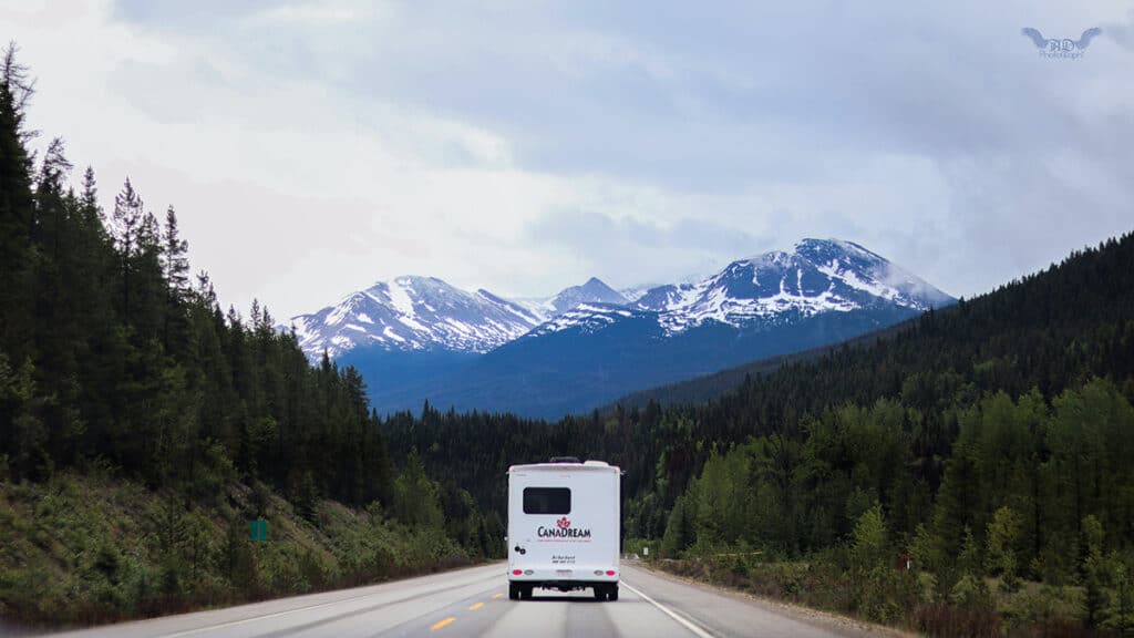 canadream rv rental driving on canadian highway
