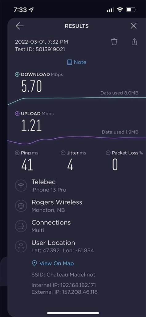 chateau madelinot hotel review wifi speed test