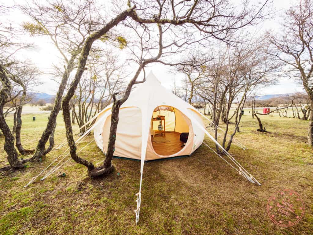 chile nativo riverside camp tent set up with what gear was packed