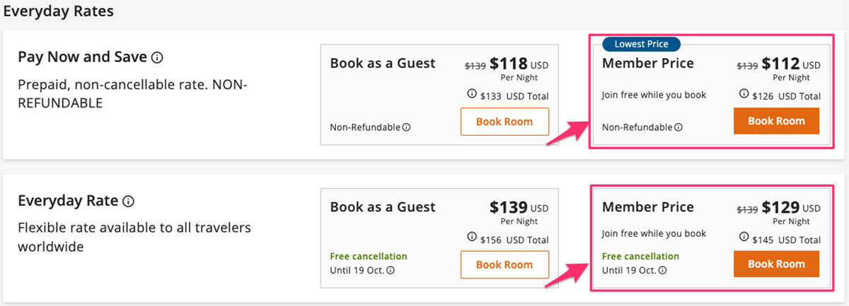 choice hotels member price