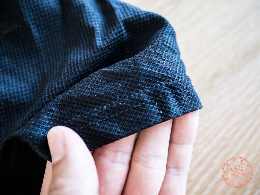 close up of mens exofficio boxer brief underwear and the seams