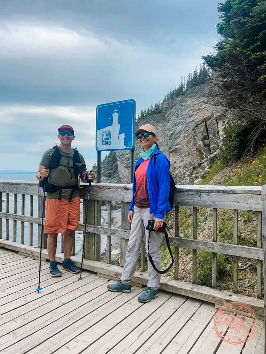couple at land's end from cap gaspe in forillon national park