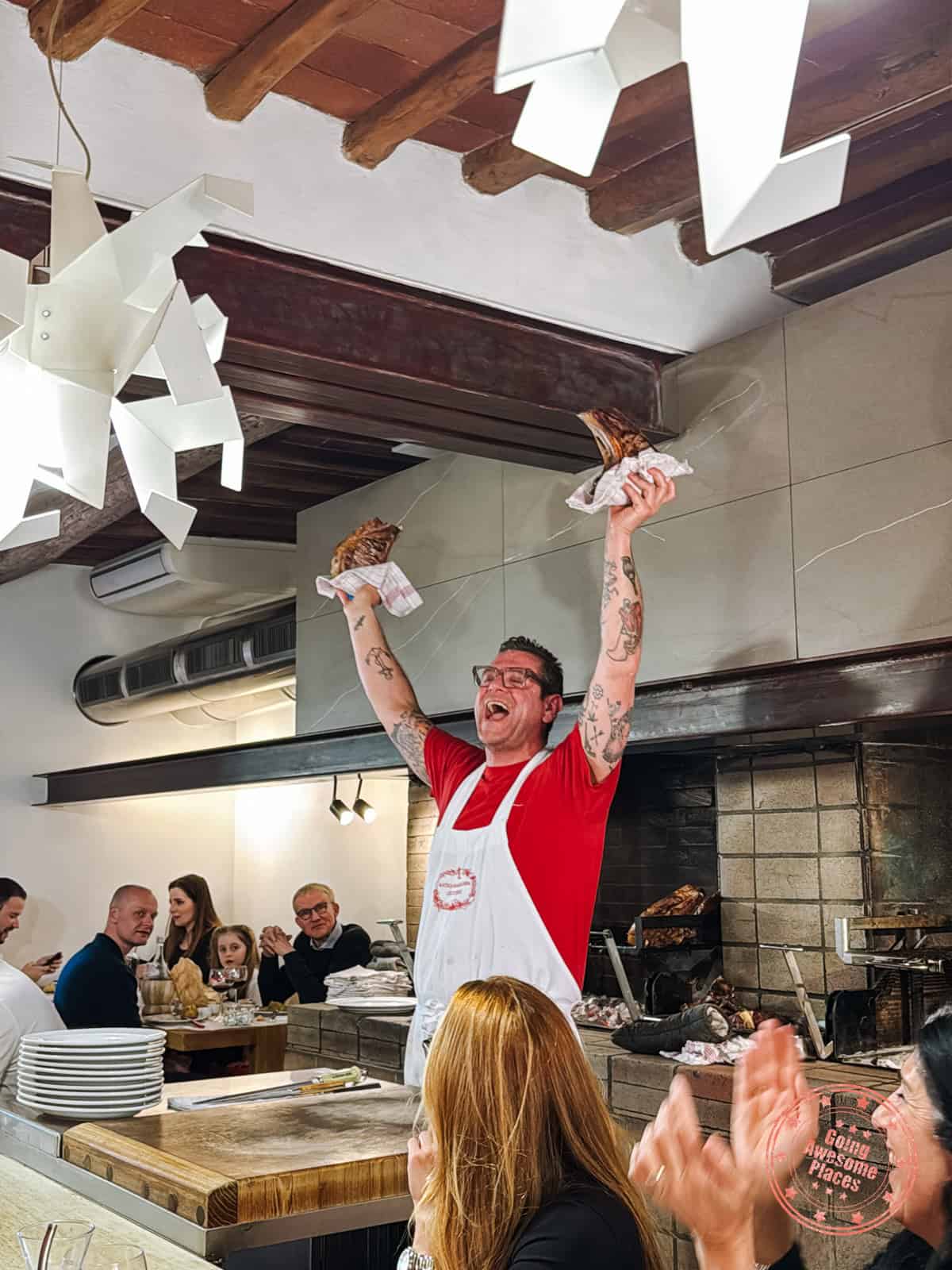 celebrating the florentine steak at dario cecchini's restaurant in panzano