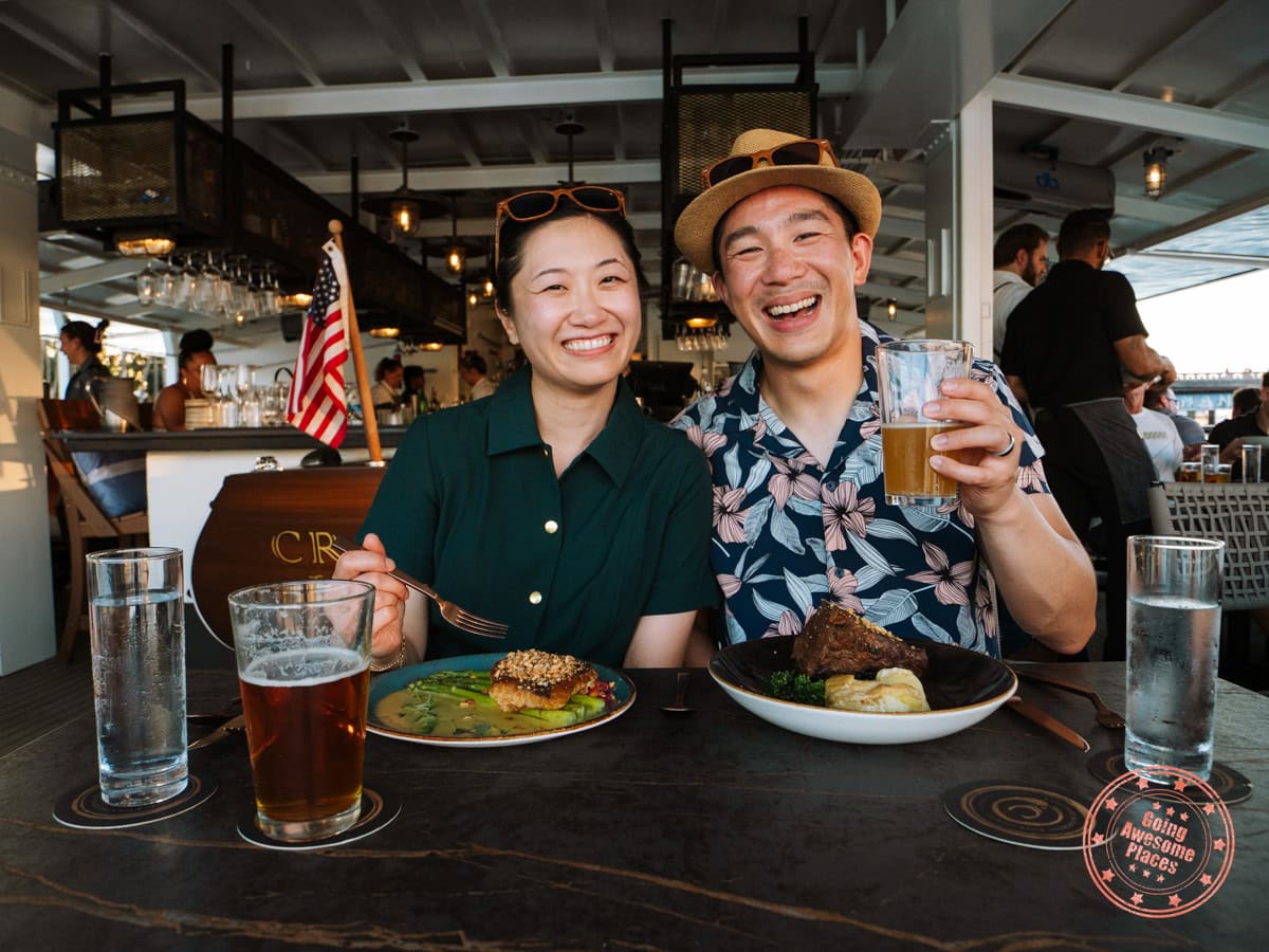 couple enjoying dinner aboard craft tampa bay