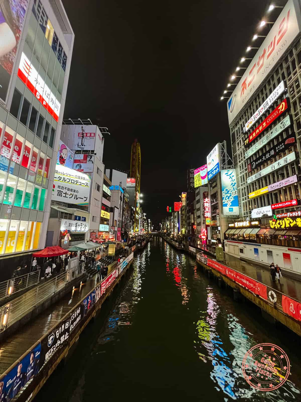 dotonbori river osaka in the evening