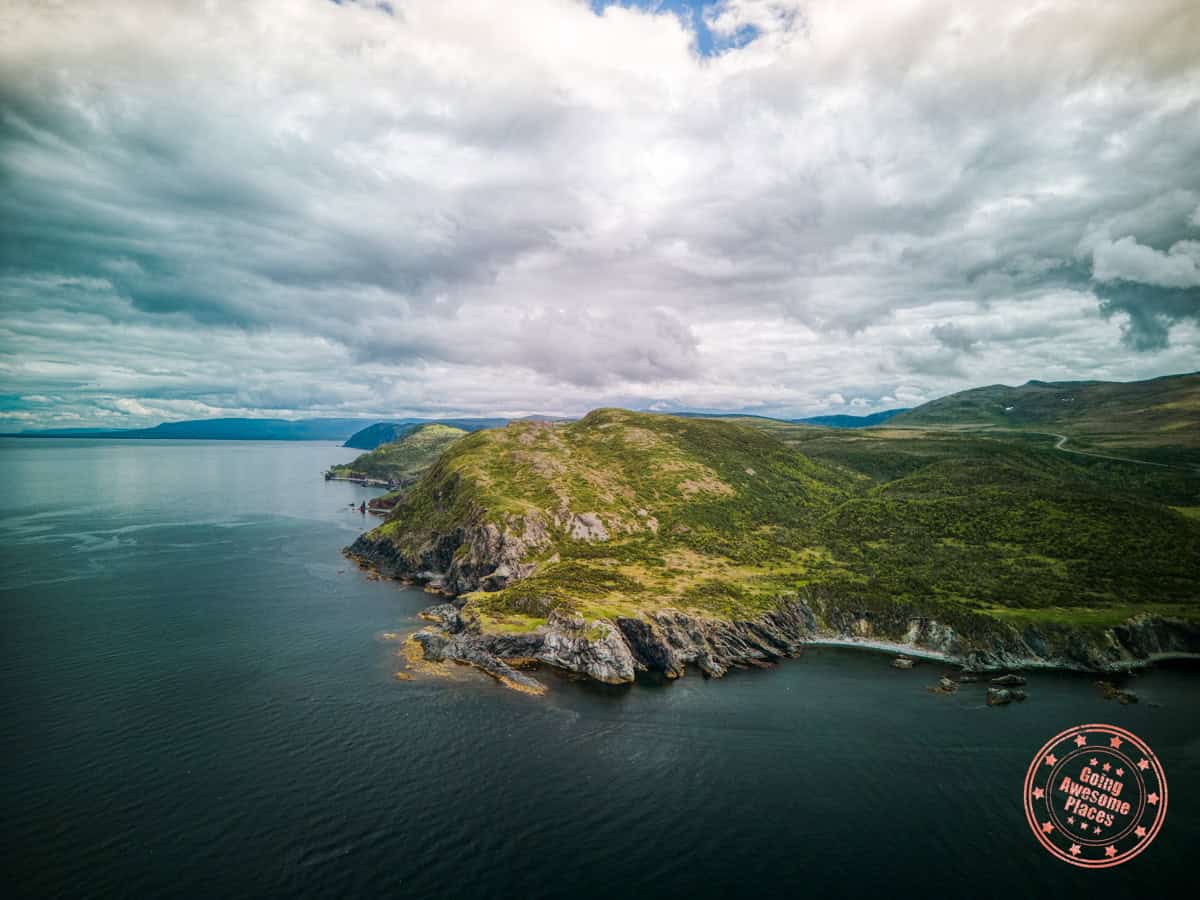 aerial look at eastern point trail in trout river community