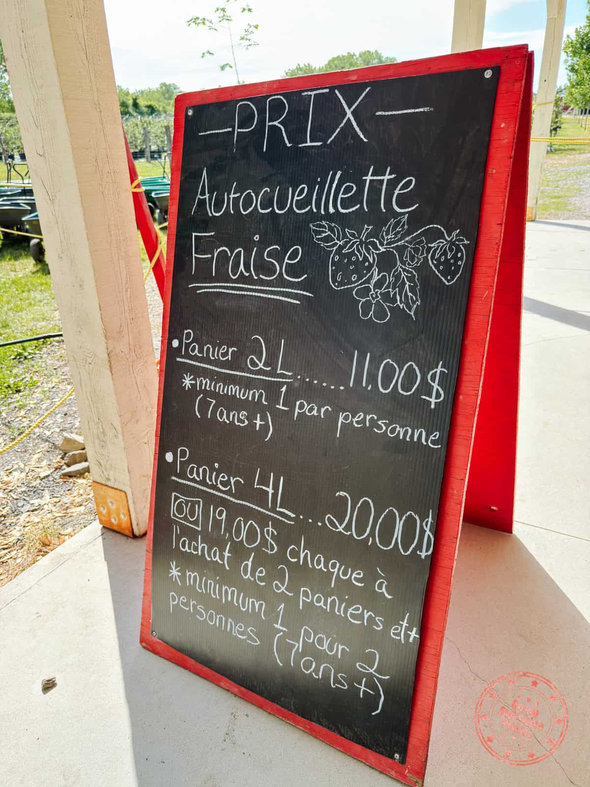 ferme marineau strawberry picking prices in 2025