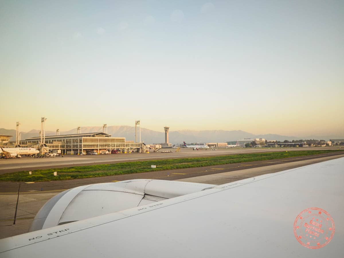 latam flight arriving in santiago airport