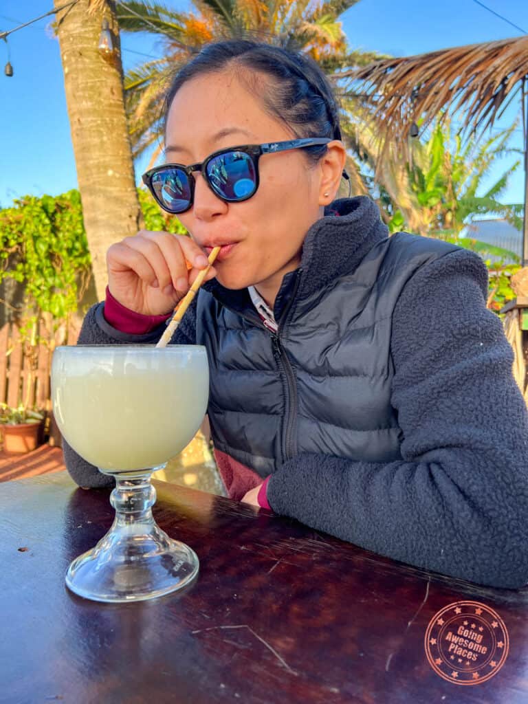 fresh pineapple juice at poco poco in visiting easter island guide