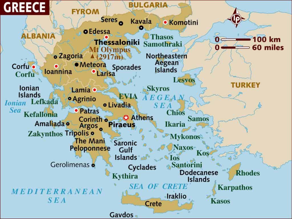 map of greece geography in greek islands travel guide