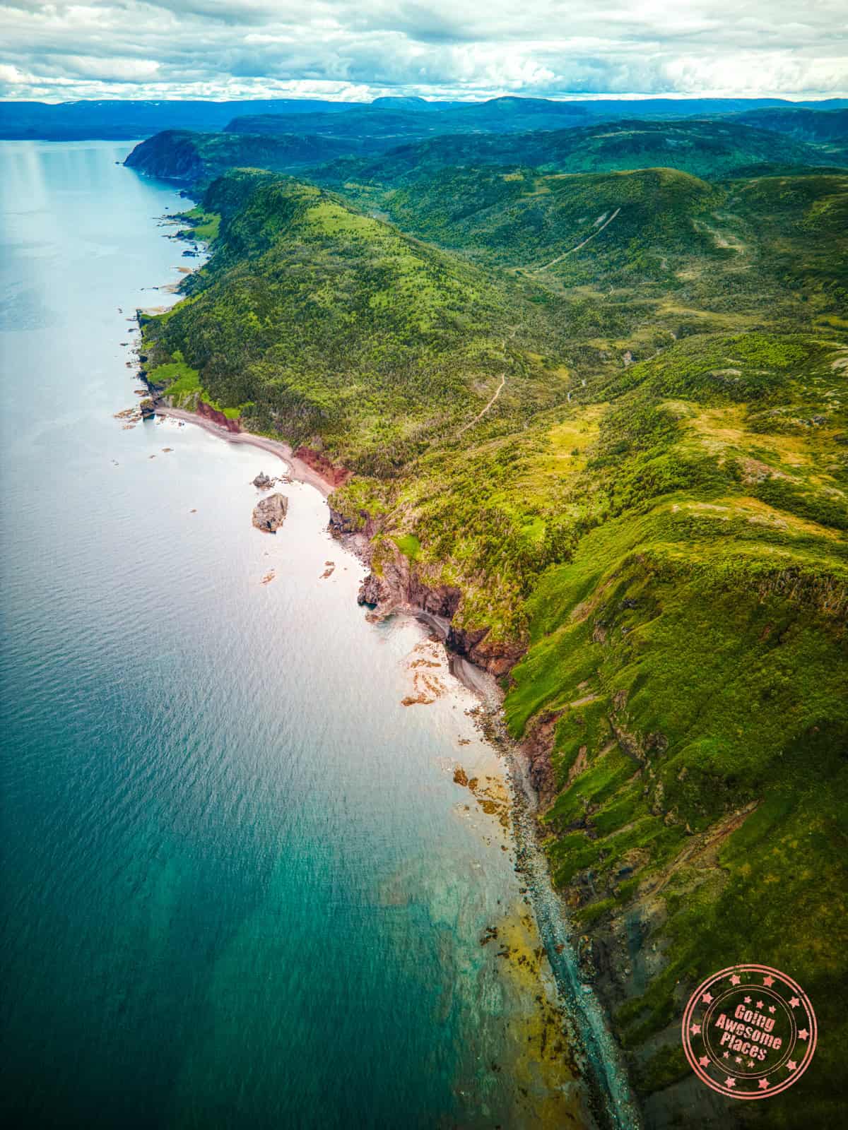 green gardens trail atlantic coastline aerial
