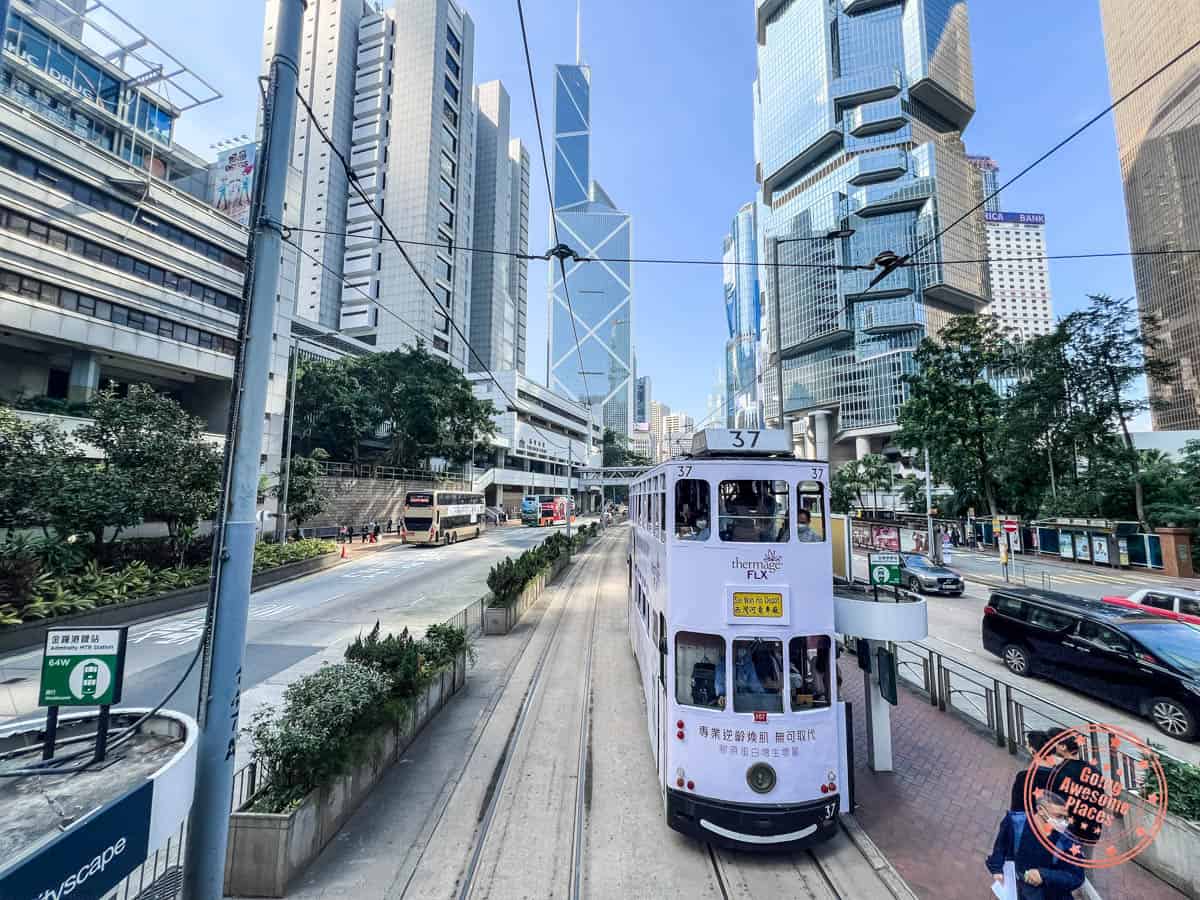hong kong tramway view from second deck