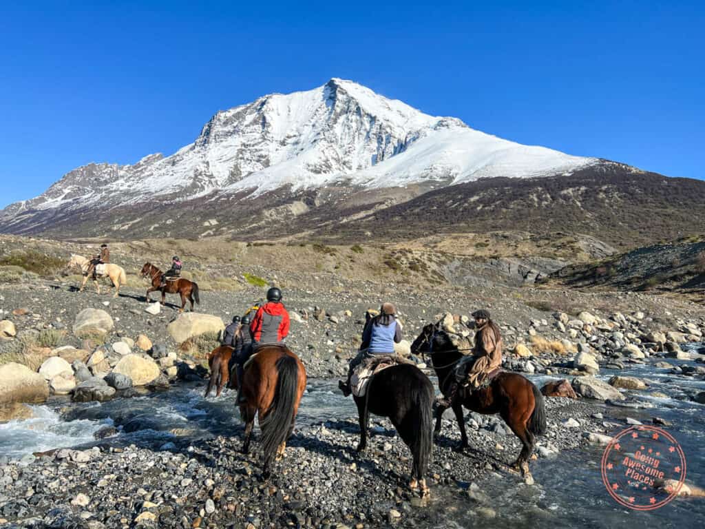 horseback riding excursion with hotel las torres to lake nordenskjold