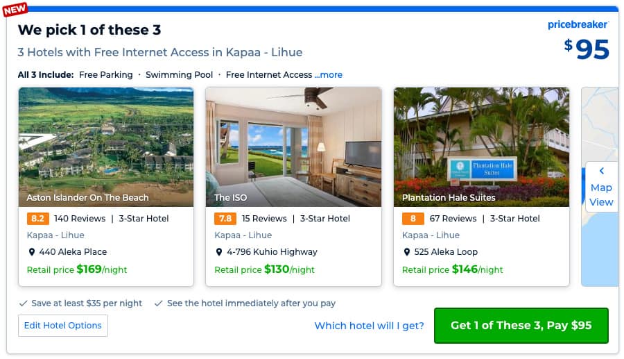 how does priceline pricebreakers work in kauai