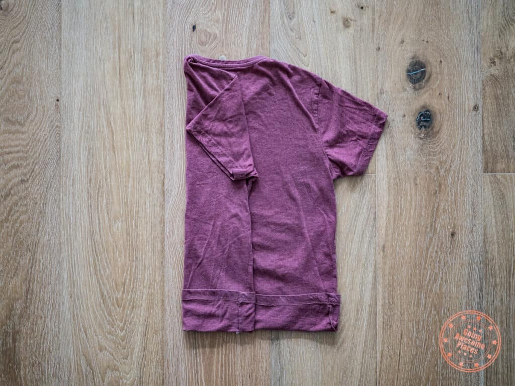 how to roll your tshirt step 2