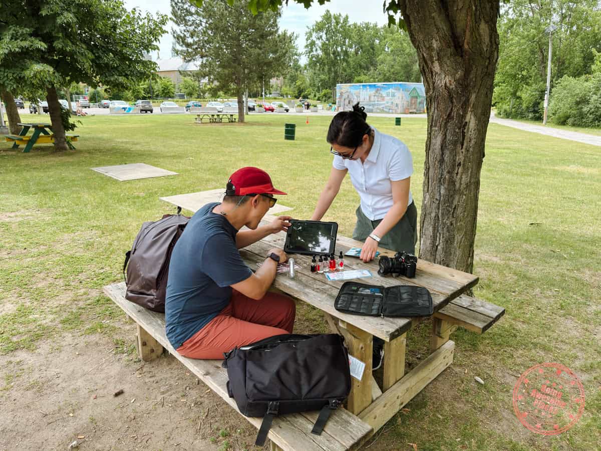 immersia operation ste rose working together on picnic table