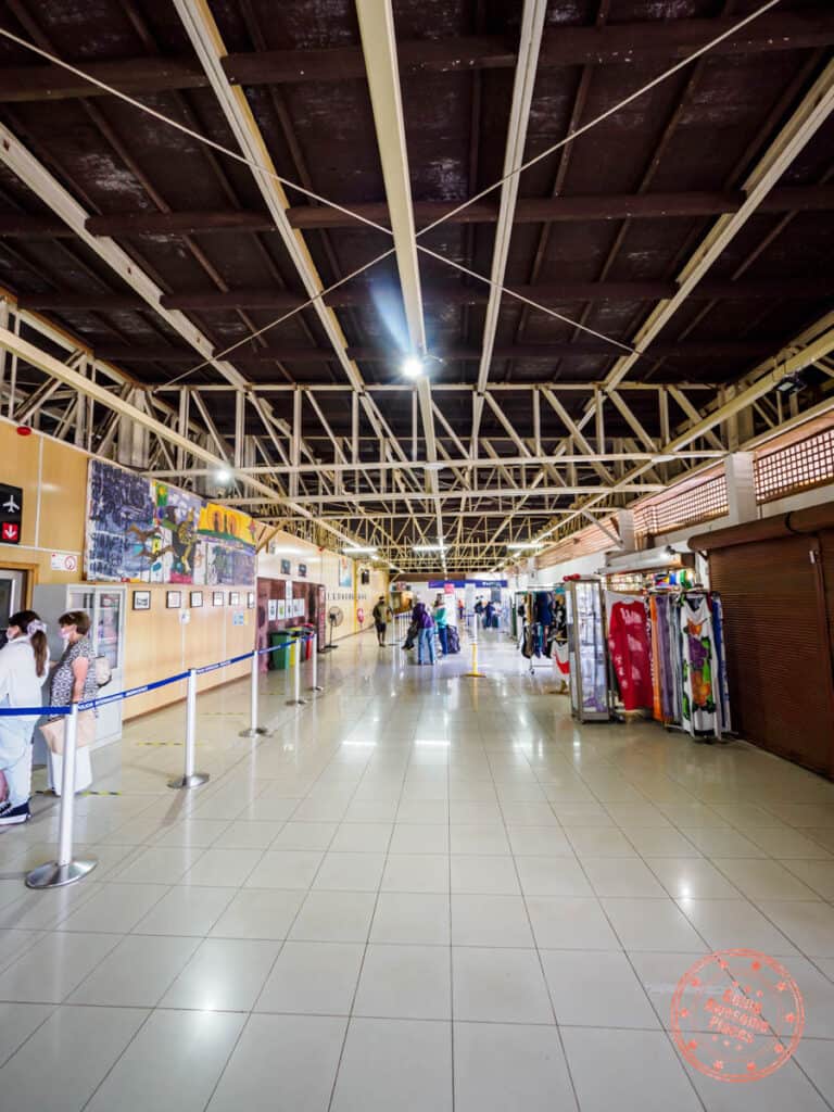 inside easter island airport before going through security