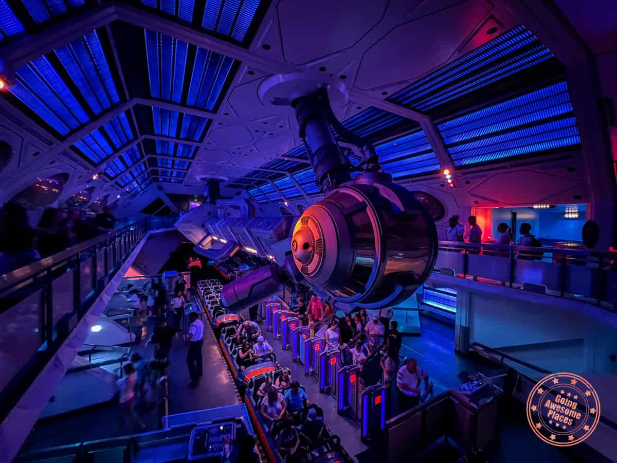 inside space mountain queue in tomorrowland of disneyland california