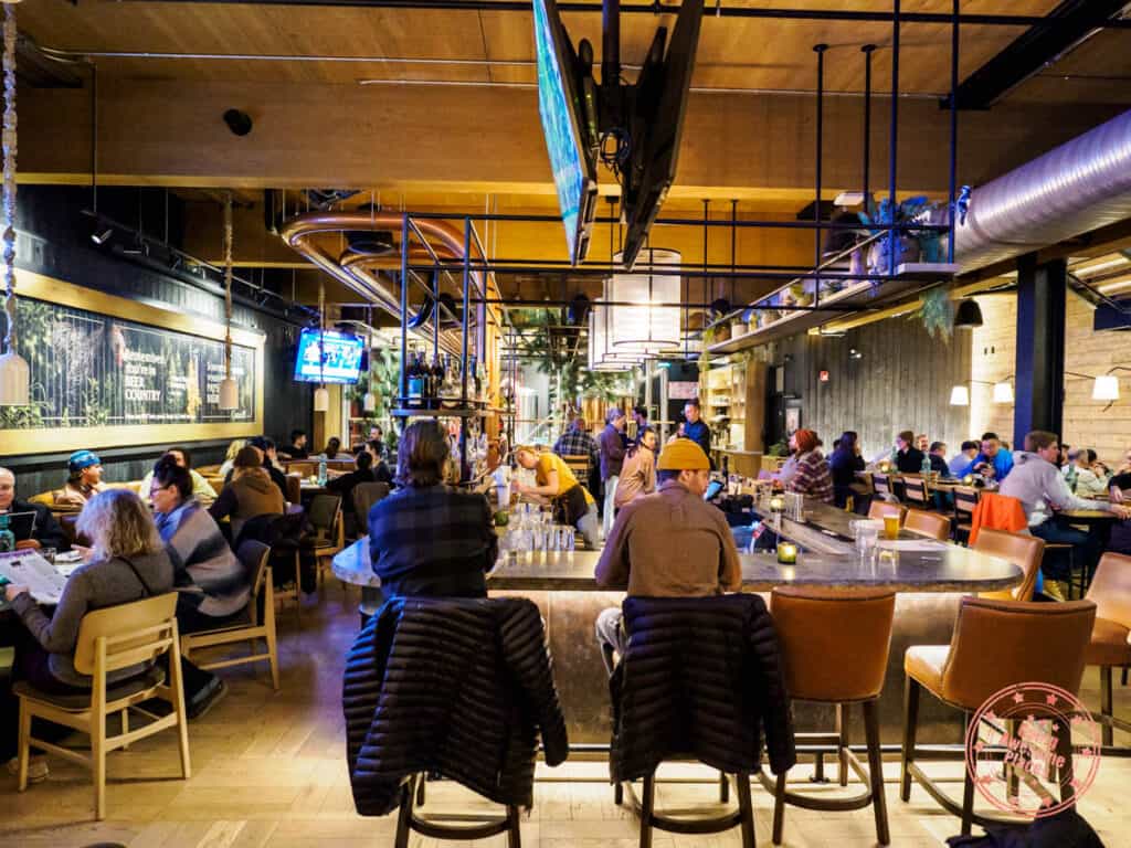 interior of three bears brewery in banff