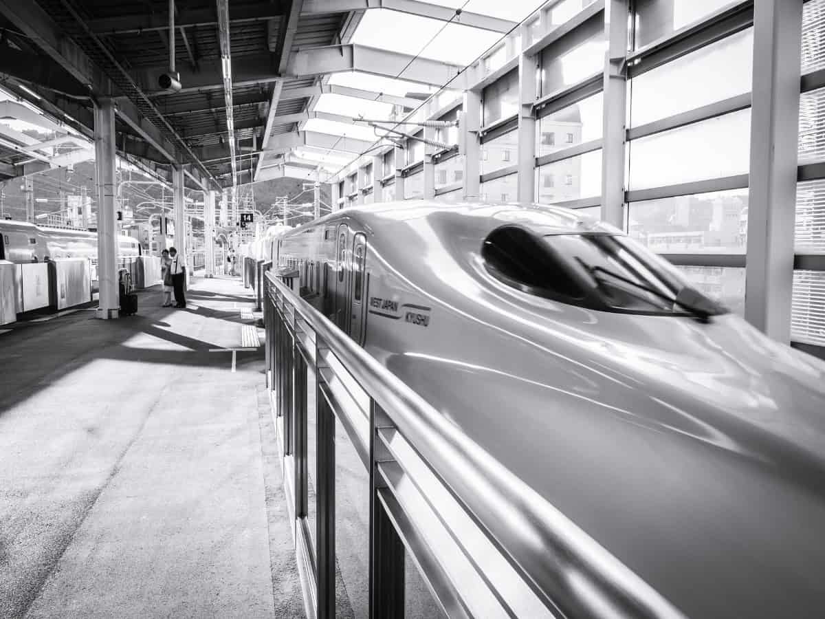 bullet train at kagoshima-chuo station