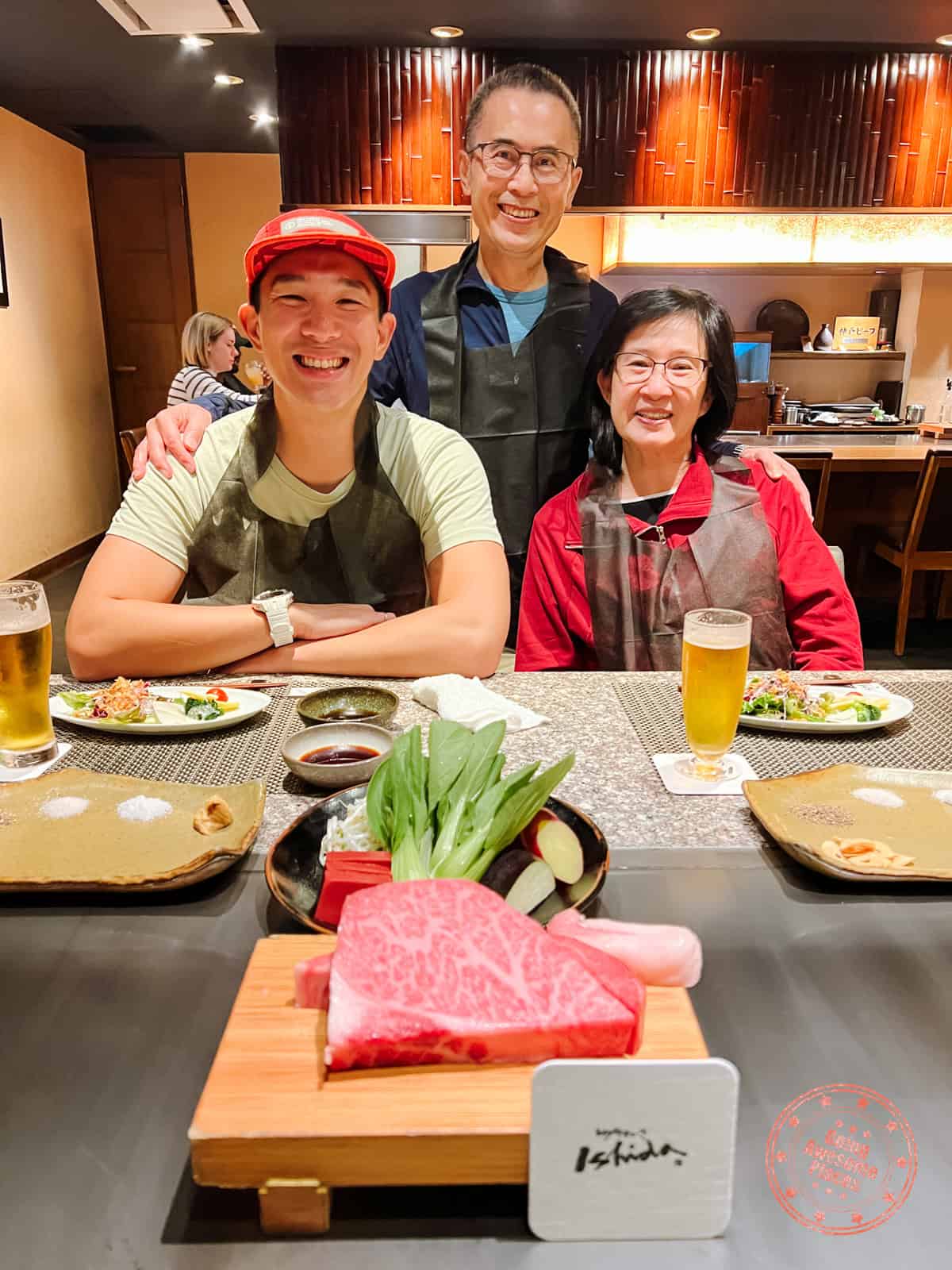 kobe beef ishida lunch family photo