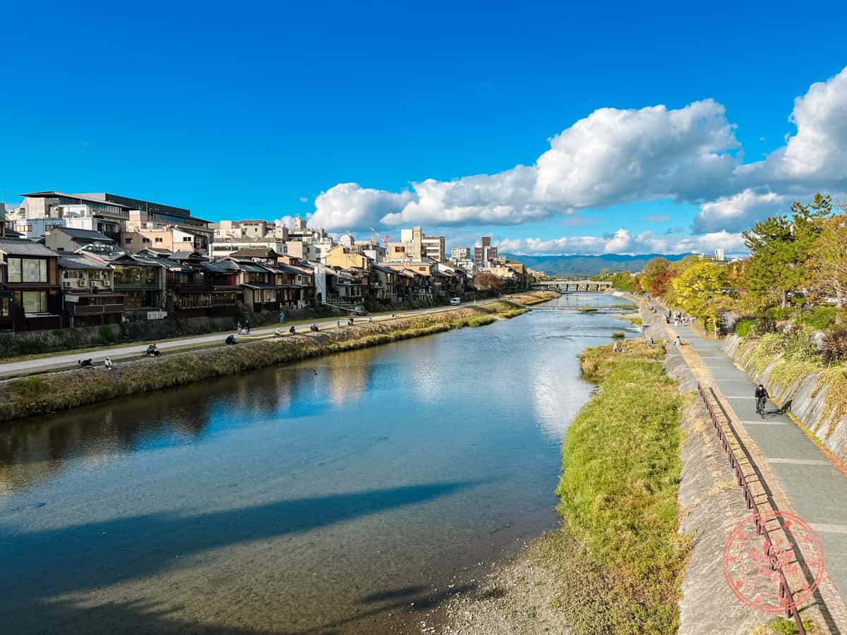 banks of kyoto on kamo river
