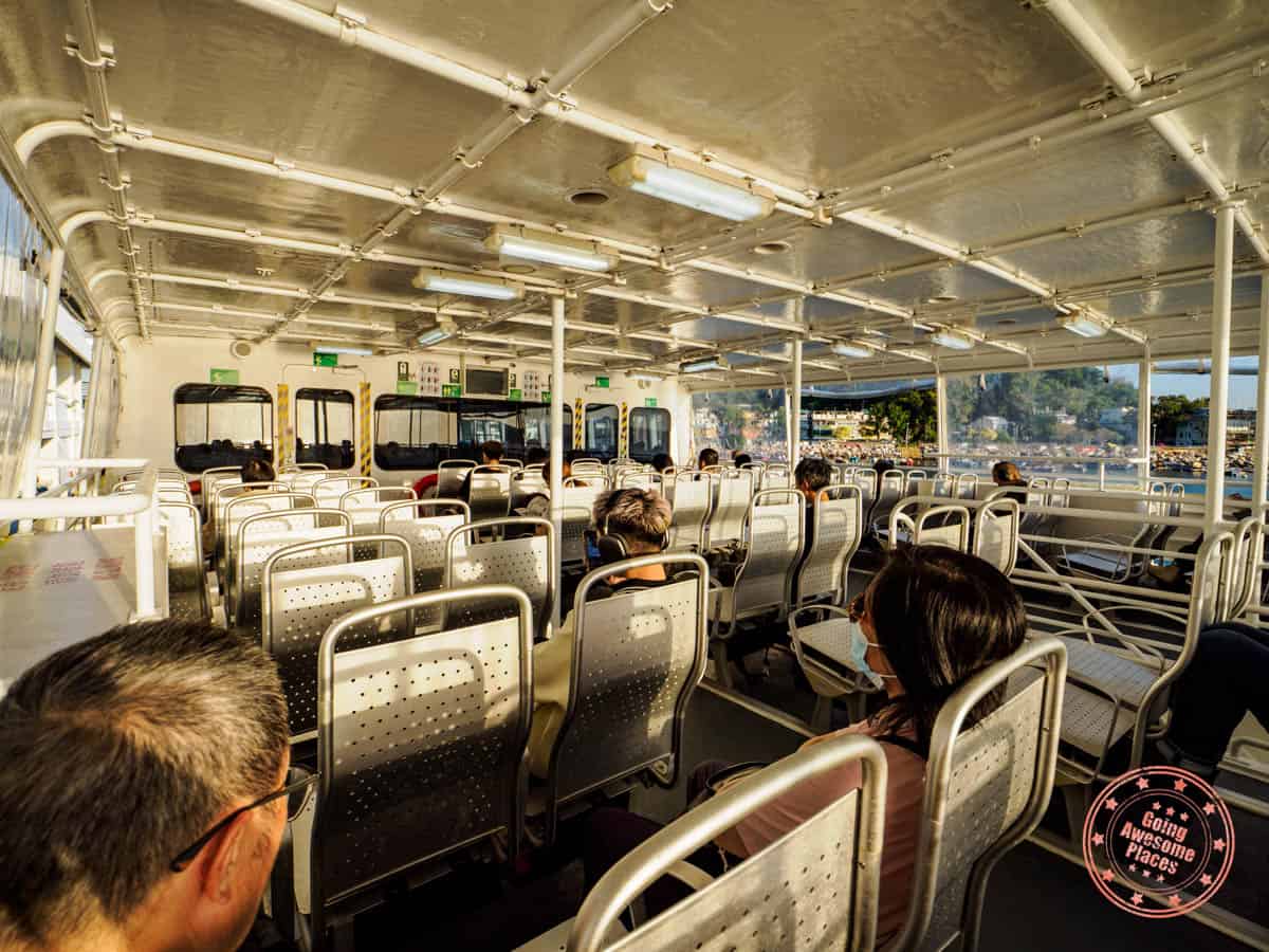 large open air rear deck of peng chau ferry