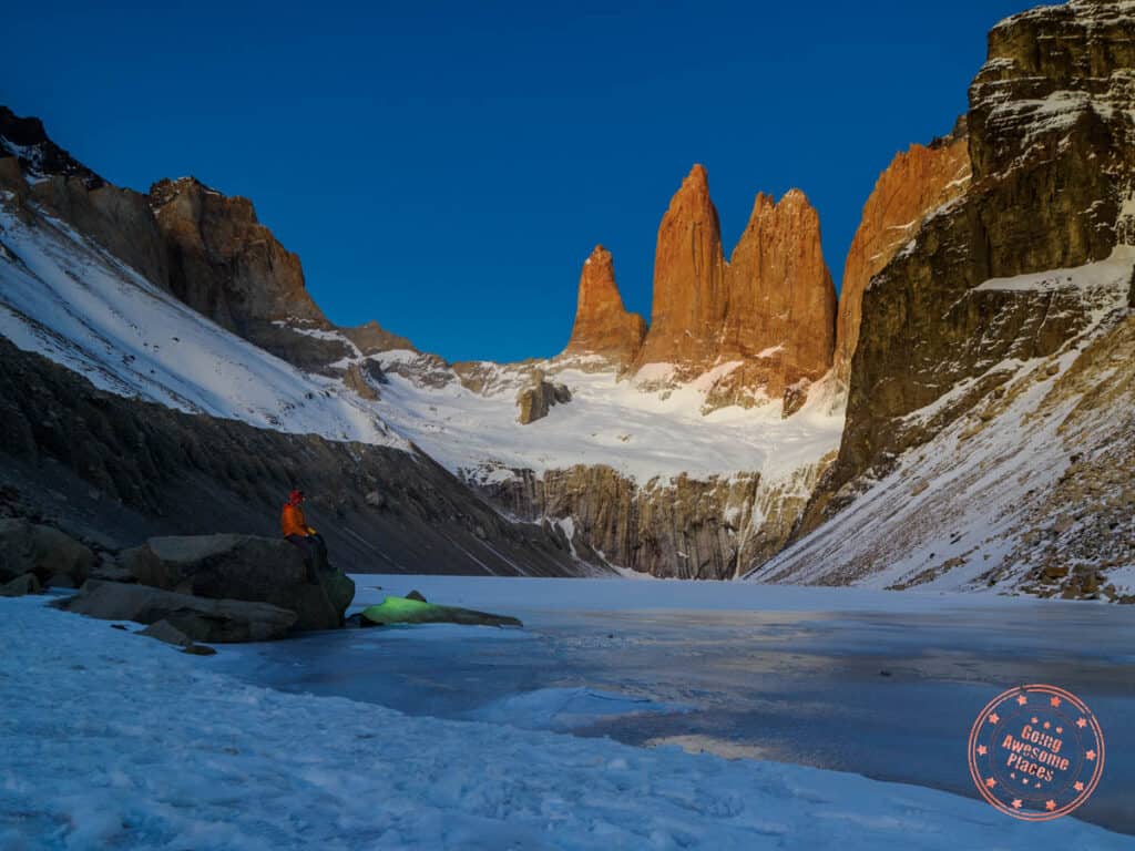 las torres base sunrise torres del paine hike