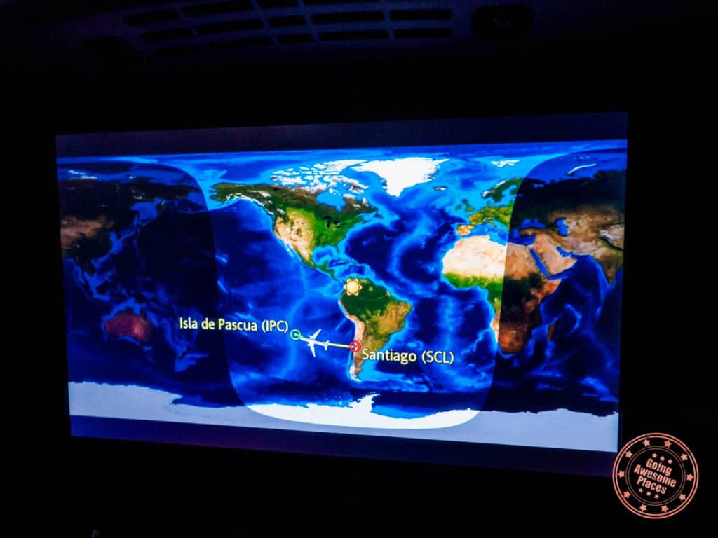 latam flight tracker screen flying to easter island