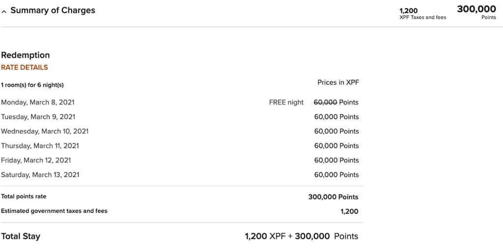 le meridien bora bora classic bungalow summary of costs