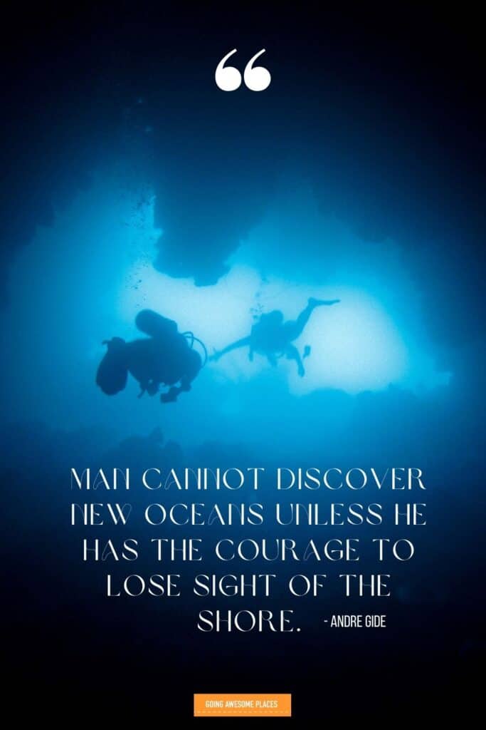 comfort in losing sight of the shore wanderlust quote by andre gide
