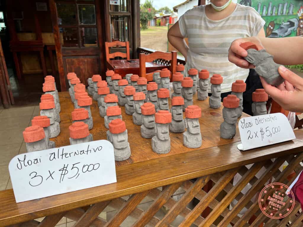 moai stone souvenirs on easter island