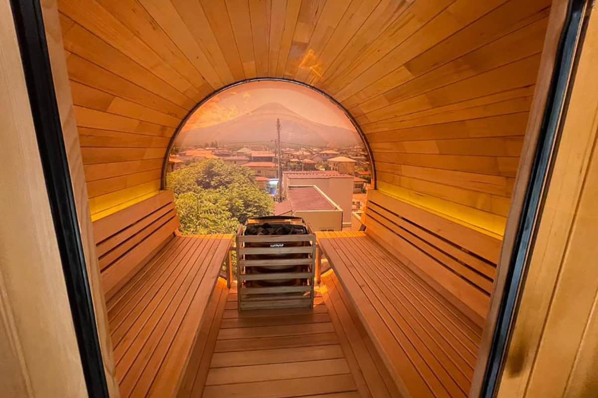 mount fuji panorama glamping sauna view of the mountain