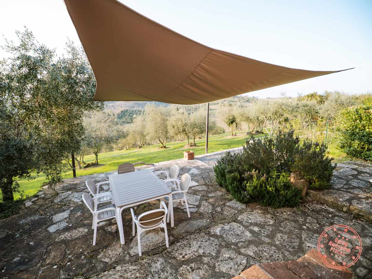 l'oliveta at montebuoni villa terrace with shade
