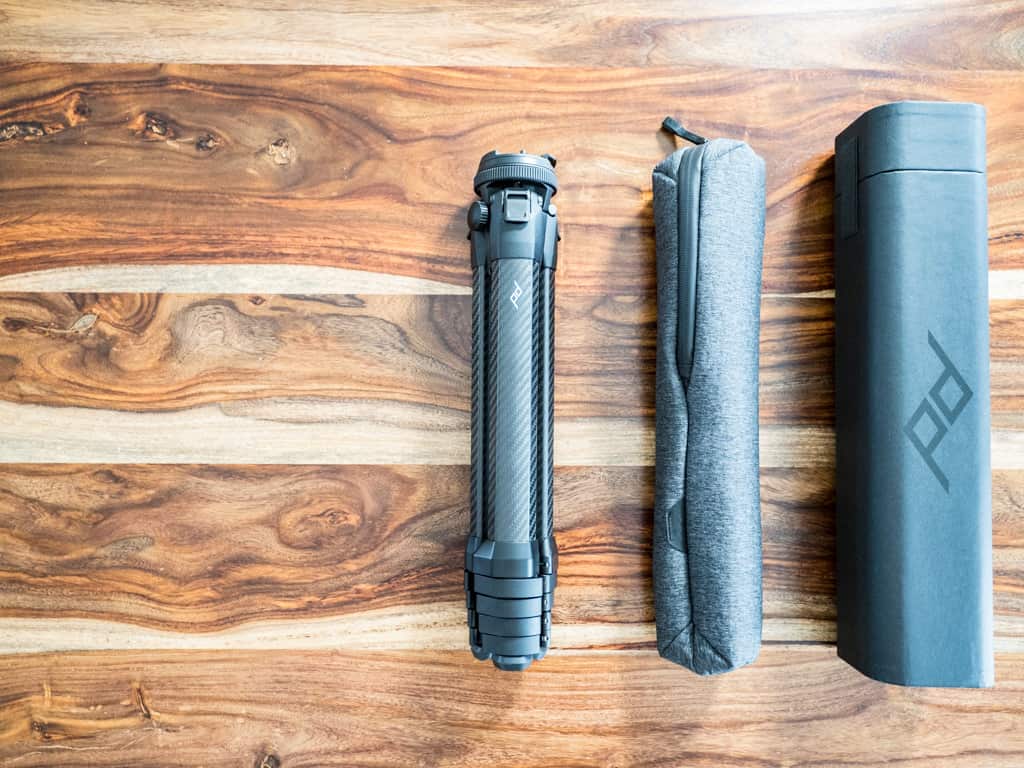 peak design tripod packaging and soft case