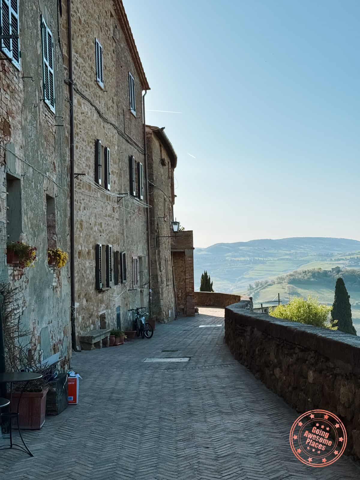 quiet morning in town of pienza