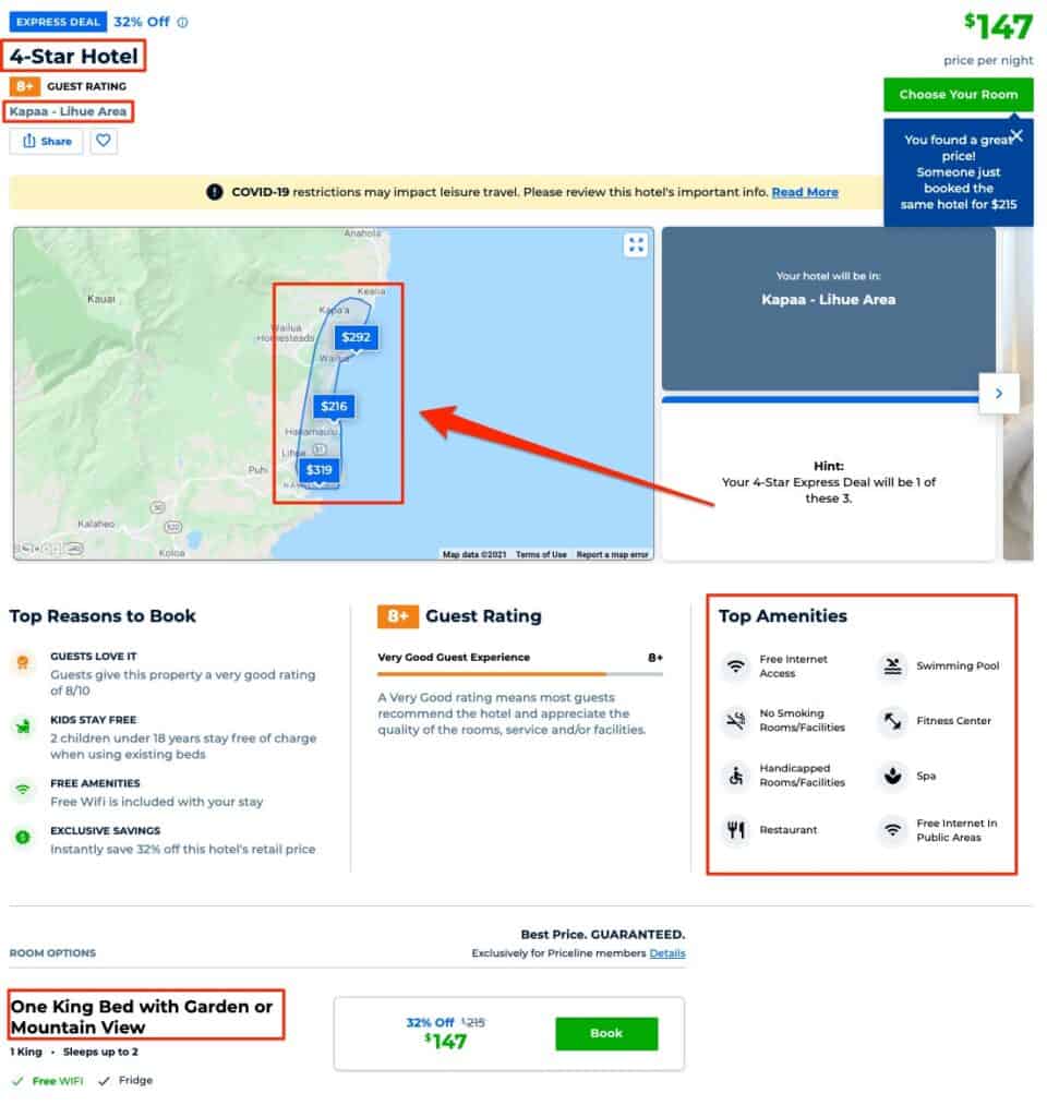 priceline express deals hints to figure out which hotel it is