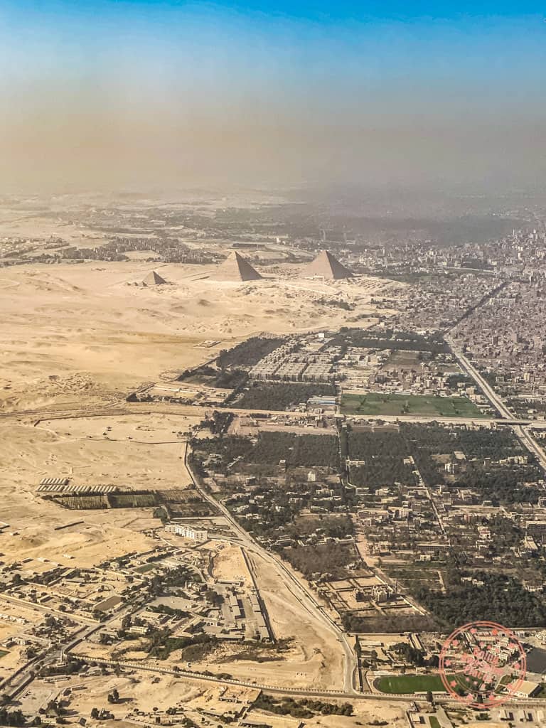 pyramids of giza aerial view