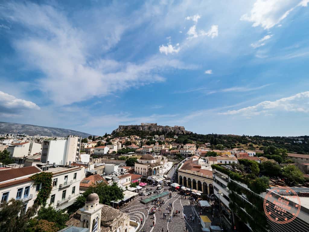 a for athens rooftop bar view of acropolis