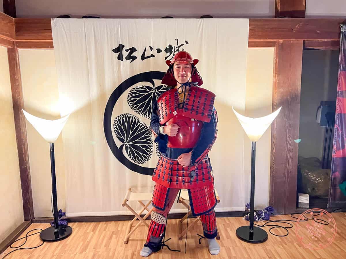 samurai armor photo opportunity inside matsuyama castle