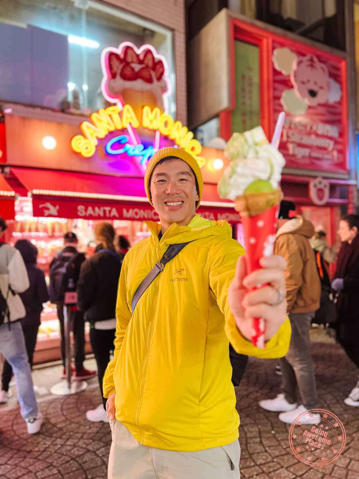 santa monica crepes in harajuku