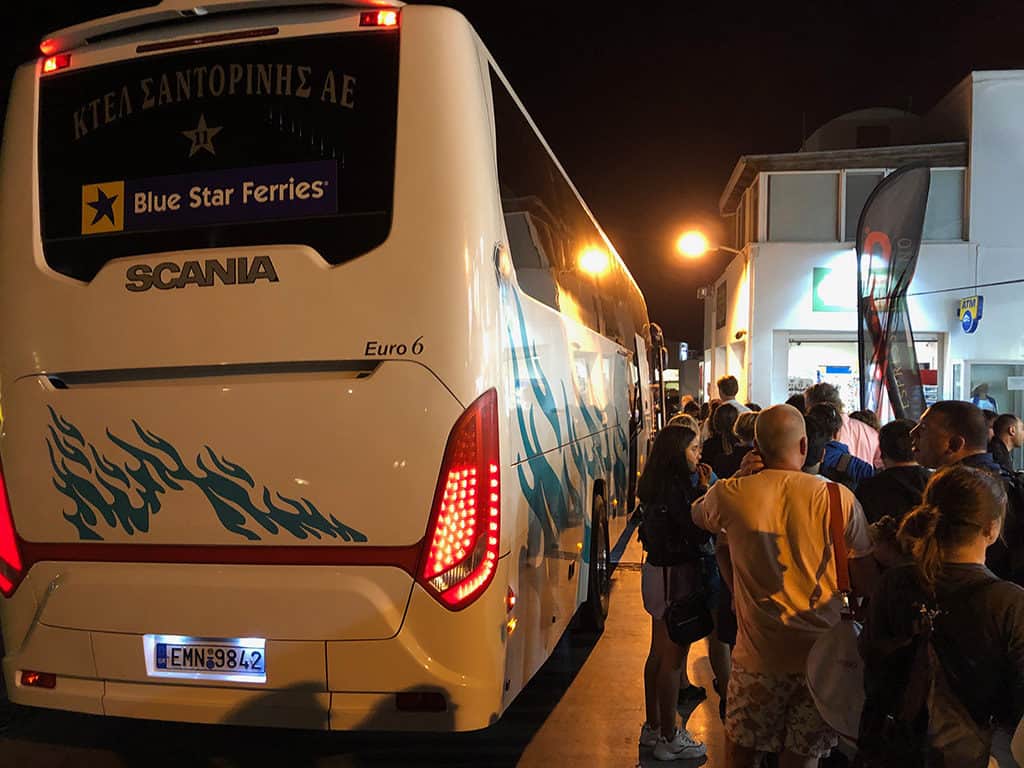 santorini bus from oia